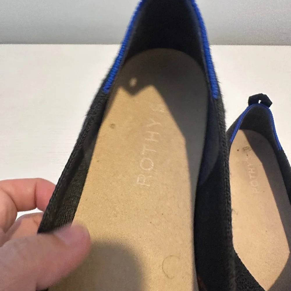 Rothys The Espadrille Black Solid Knit Slip On Flats Women Size 7